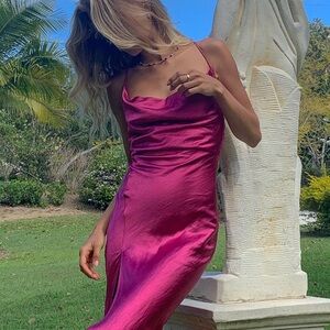 Princess Polly Lioness Walk the Line Dress in Magenta XXS